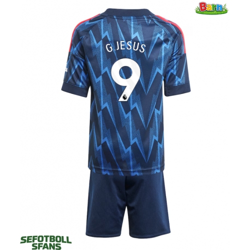 Arsenal Gabriel Jesus #9 Bortaställ Barn 2025-26 Kortärmad (+ Korta byxor)